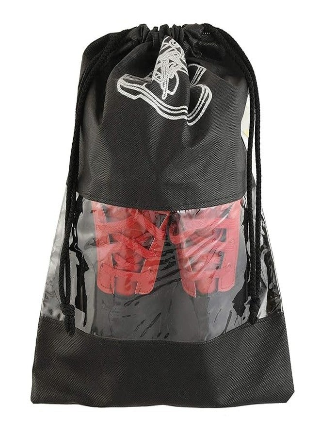 XANTHIC Shoe Bags for Storage | Shoe Pouch for Travel | Non-Woven | Shoe Cover with Transparent Window, (Pack of 5 - Multicolor) - Image 2